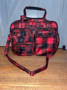 Lug PJ Duffel Buffalo Check Red